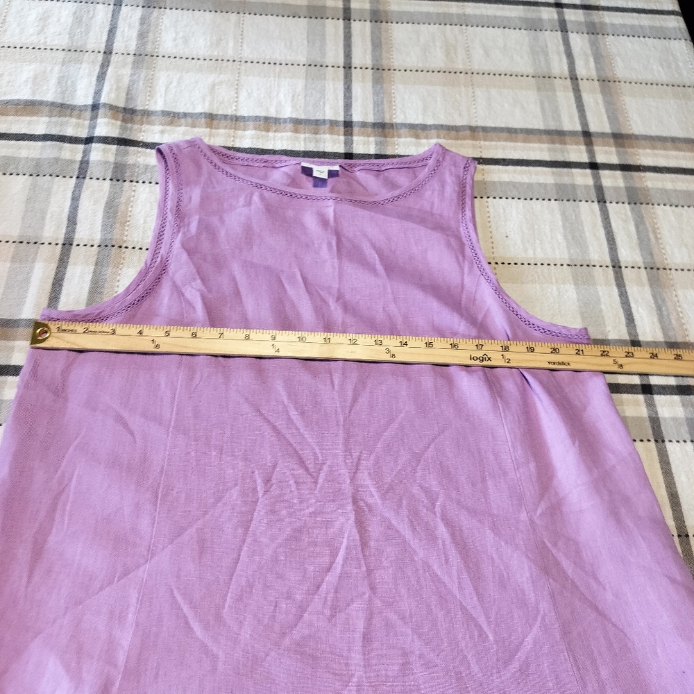 J Jill Love Linen Shift Size Lg Lavendar/Lilac Coastal Grandma Cottagecore - Picture 6 of 9